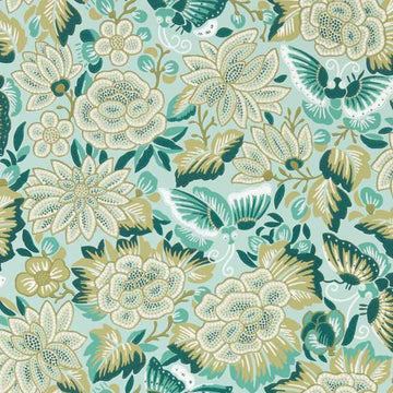 Sanderson Wallpaper Amara Butterfly Bamboo/Fountain Green 217118