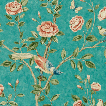 Sanderson Wallpaper Andhara Teal/Turmeric 216796