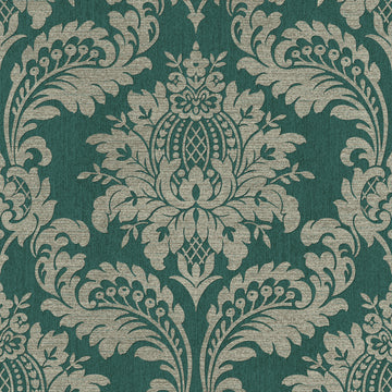 Graham & Brown Wallpaper Archive Damask Teal & Gold 119969