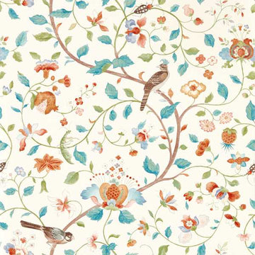 Sanderson Wallpaper Aril's Garden Blue Clay/Pink 217236