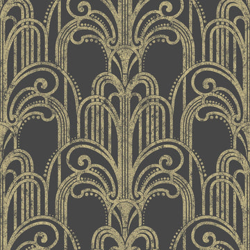 Graham & Brown Wallpaper Art Deco Black/Gold 104299