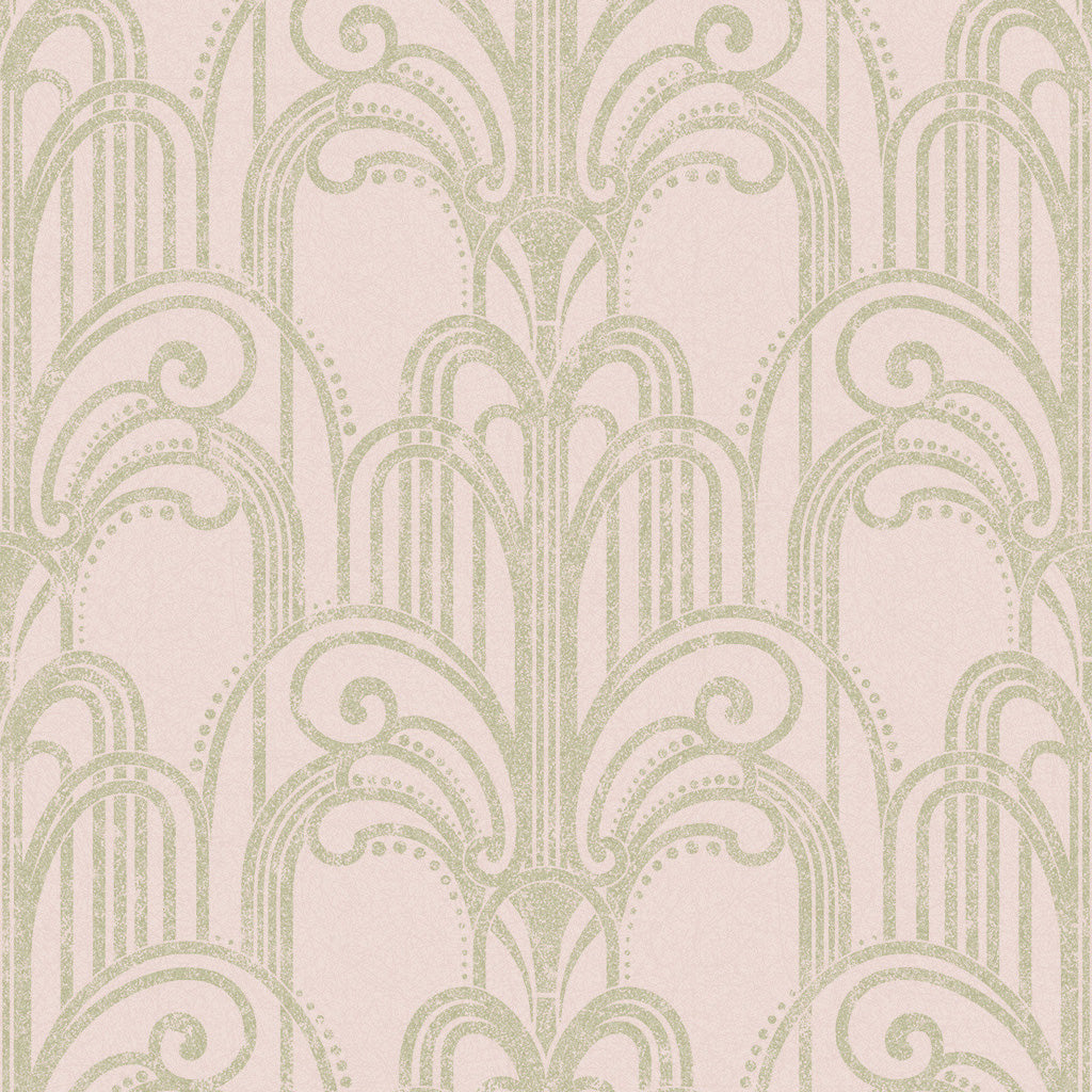 Graham Brown Art Deco Gold and Pearl Wallpaper