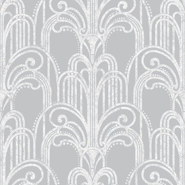 Graham & Brown Wallpaper Art Deco Silver 104297