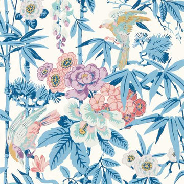 Sanderson Wallpaper Bamboo & Bird China Blue/Lotus Pink 217129