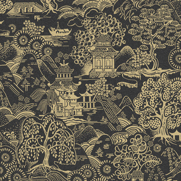 Graham & Brown Wallpaper Basuto Black Gold 105929