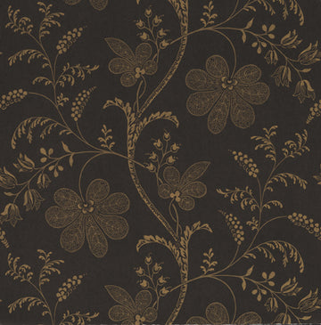 Little Greene Wallpaper Bedford Square Ebony Gold