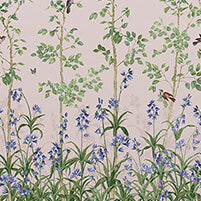 Little Greene Wallpaper Bird & Bluebell China Clay