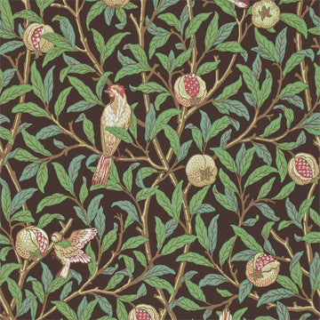 Morris & Co Wallpaper Bird & Pomegranate Charcoal/Sage 216867