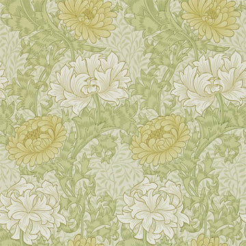 Morris & Co Wallpaper Chrysanthemum Pale Olive 212545