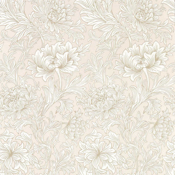 Morris & Co Wallpaper Chrysanthemum Toile Cochineal Pink 217070