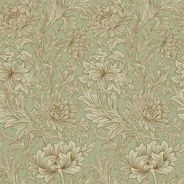 Morris & Co Wallpaper Chrysanthemum Toile Eggshell/Gold 216861