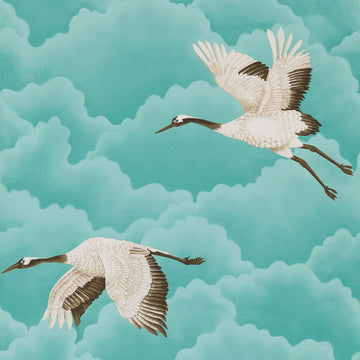 Harlequin Wallpaper Cranes in Flight Marine 111234