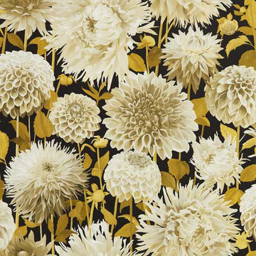 Harlequin Wallpaper Dahlia Fig Blossom / Nectar / Black Earth 112846