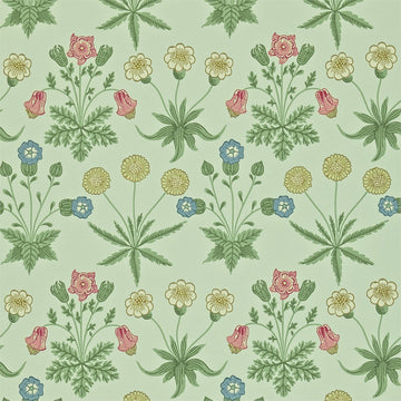 Morris & Co Wallpaper Daisy Pale Green/Rose 212559