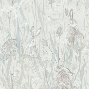 Sanderson Wallpaper Dune Hares Mist/Pebble 216518