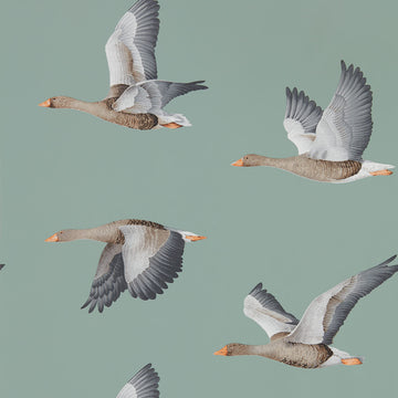 Sanderson Wallpaper Elysian Geese Blue Clay 216610