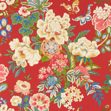 Sanderson Wallpaper Emperor Peony Cinnabar Red 217119