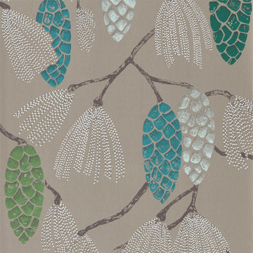 Harlequin Wallpaper Epitome Turquoise / Pea / Gilver 111502