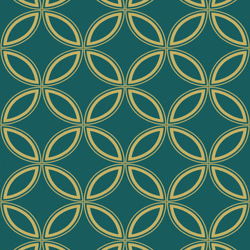 Graham & Brown Wallpaper Eternity Teal/Gold 104068