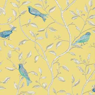 Sanderson Wallpaper Finches Yellow DOPWFI101