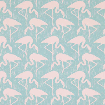 Sanderson Wallpaper Flamingos Turquoise/Pink 214569