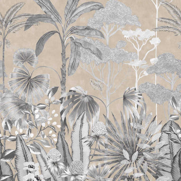 Harlequin Wallpaper Floreana Gilt / Black Earth / Tranquility 112778