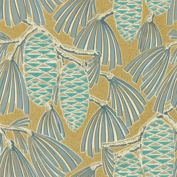 Harlequin Wallpaper Foxley Kingfisher / Gold 112127