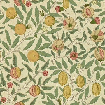 Morris & Co Wallpaper Fruit Beige/Gold/Coral 216859