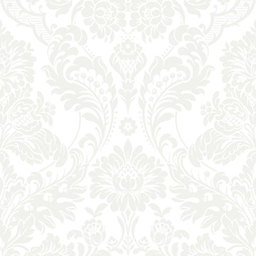 Graham & Brown Wallpaper Gothic Damask Flock White 104565