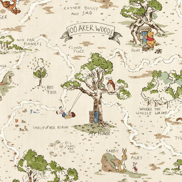 Sanderson Wallpaper Hundred Acre Wood Cashew 217291