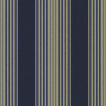 Graham & Brown Wallpaper Lagom Stripe Navy/Gold 106767