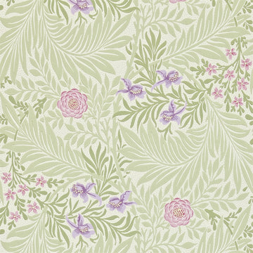 Morris & Co Wallpaper Larkspur Olive/Lilac 212555
