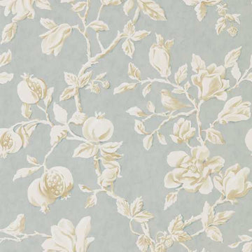 Sanderson Wallpaper Magnolia & Pomegranate Grey Blue/Parchment 215724