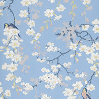 Little Greene Wallpaper Massingberd Blossom Pale Blue