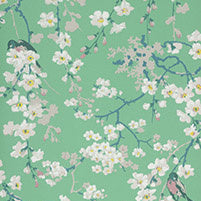 Little Greene Wallpaper Massingberd Blossom Verditer