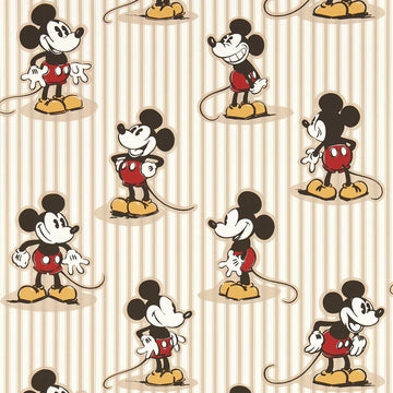 Sanderson Wallpaper Mickey Stripe Peanut 217273