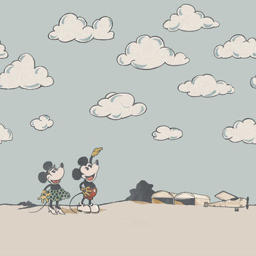 Sanderson Wallpaper Mickey in the Clouds Sea Salt 217292