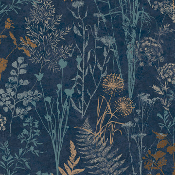 Graham & Brown Wallpaper Organics Navy/Copper 120719