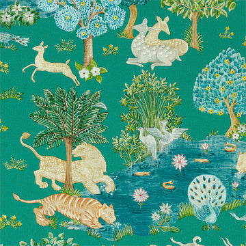 Sanderson Wallpaper Pamir Garden Garden Teal/Peacock 216765