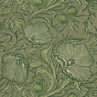 Little Greene Wallpaper Poppy Trail Sage Green