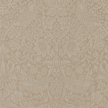 Morris & Co Wallpaper Pure Strawberry Thief Taupe/Gilver 216019