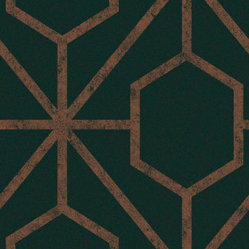 Graham & Brown Wallpaper Rinku Green & Copper 112198