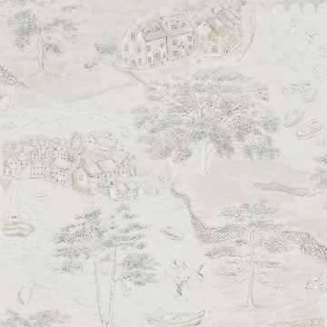 Sanderson Wallpaper Sea Houses Chalk/Silver 216491