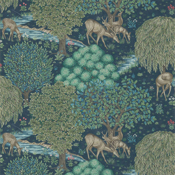 Morris & Co Wallpaper The Brook Dark Blue 216813