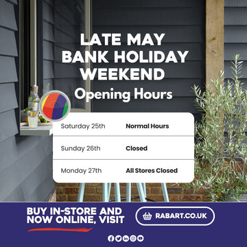 Late May Bank Holiday Weekend Opening Hours at Rabart