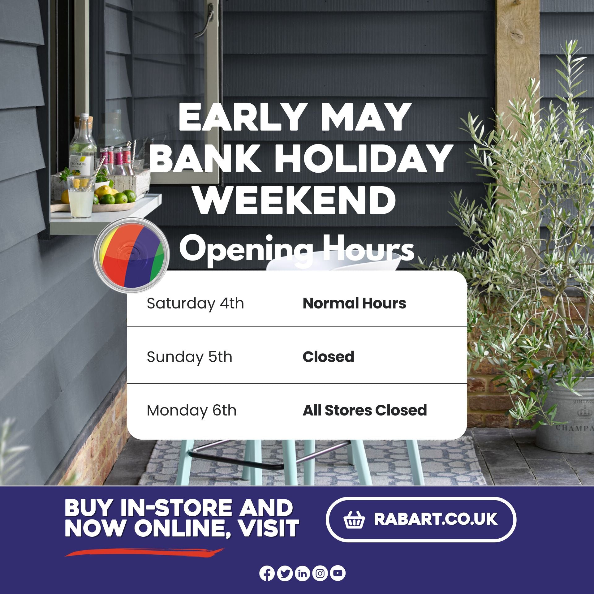 Weekend Opening Hours Early May Bank Holiday Weekend Opening Hours at Rabart