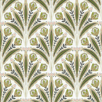 Clarke & Clarke Wallpaper Attingham Sage/Blush W0193/04