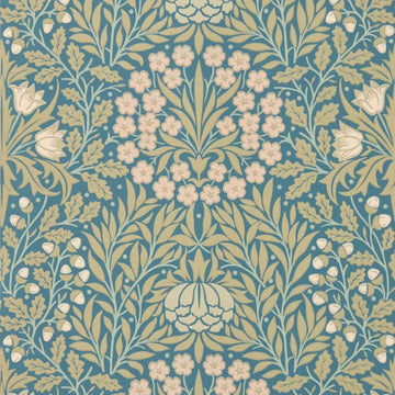 Morris & Co Wallpaper Daisy & Oak Powder Blue/Blush MUNW217584