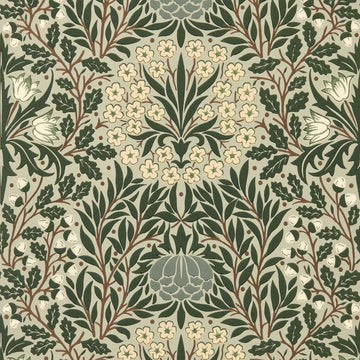 Morris & Co Wallpaper Daisy & Oak Sage/Forest MUNW217585