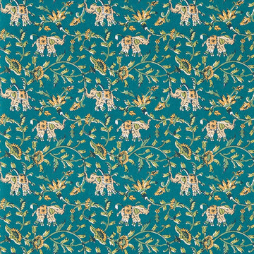 Clarke & Clarke Wallpaper Hathi Teal W0236/06